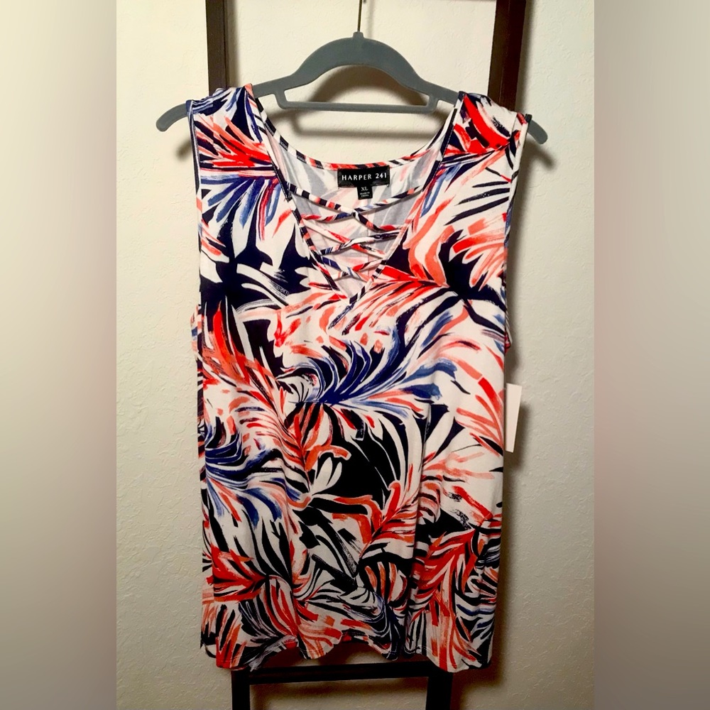 TANK TOP NWT RED WHITE BLUE